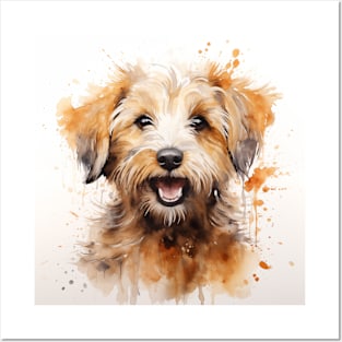 Cute Dog Brown & White Watercolor Puppy Eyes for Dog Lovers Posters and Art